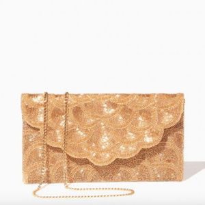 Beaded Clutch Vintage Style - NEW Gold Beads Chain